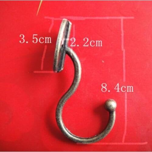 30pcs 84mm Wholesale Clothes hook Double hook coat metal antique bronze clasps key hang bag Restore ancient ways coat hanger