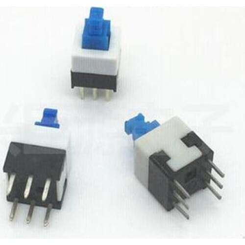 30pcs Square 8x8x13mm 6 Pin DPDT Mini Push Button Self-locking Switch