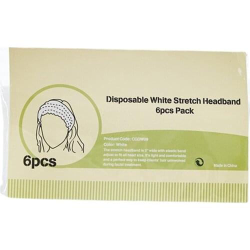 30 Pcs Disposable Spa Headbands Stretch Soft for Women Salons Sauna White