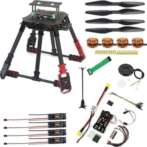 4-Alexs RC Drone PIX PX4 32 Bits Filght control 560mm Carbon Fiber Foldable Frame 1455 Props 700KV Motor 40A ESC AT9S Radio