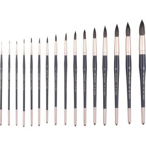 787R 1PC round wooden handle brass ferrule squirrel hair paint brushes artistic painting art brush for watercolor drawing