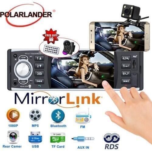 Car Radio 1din 12v 4.1 inch Autoradio Player Touch Screen Auto Audio Mirror link RDS Bluetooth Rear View Camera MP3 / WMA / APE