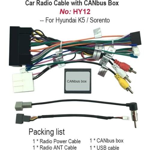 Car CD DVD Android Radio Connector Socket Cable with CANbus Box Power Wiring Harness For Hyundai K5 Sorento
