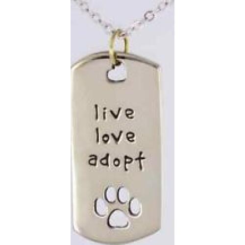 Dog tag low price live love adopt dog cat tag new Animal Rescue necklace cheap custom dog tag pet tags