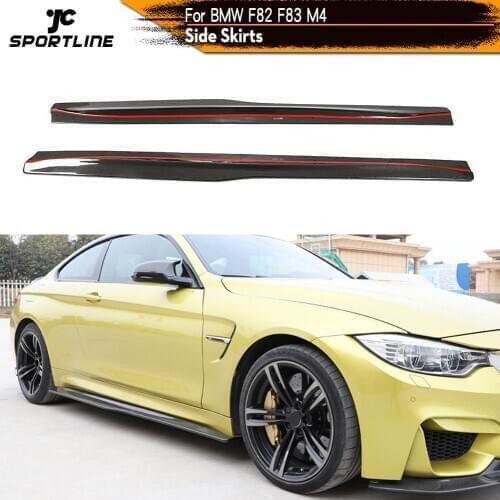 Carbon Fiber / FRP Side Skirts Extension Lips for BMW F82 F83 M4 Coupe Convertible 2014 - 2018 Body Kits Side Skirts Apron