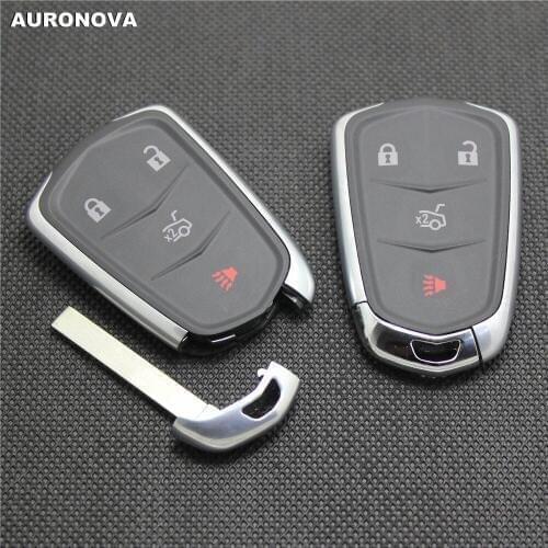 AURONOVA for Cadillac ATS XTS CTS CT6 SRX XT5 Key Case 4 Buttons High Quality Replace Car Key Shell With Uncut Blade