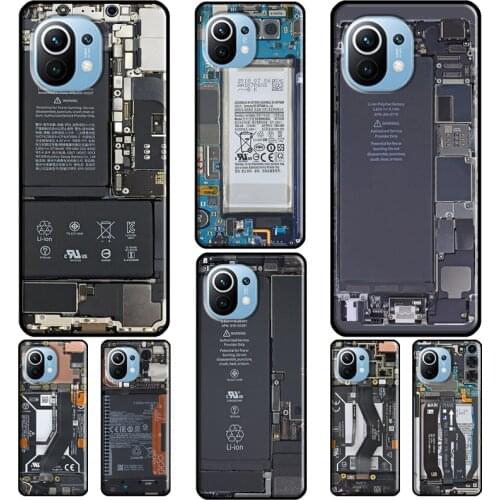 Motherboard Circuit Board For Xiaomi Mi 11 Lite 9T 10T Pro A3 Mi Note 10 Lite Case For POCO F3 F2 M3 X3 Pro Fundas