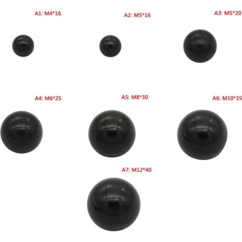 7 sizes 1PCS Black M4/M5/M6/M8/M10 Thread Plastic Clamping Copper Core Knob Ball Shaped Head Clamping Nuts Knob