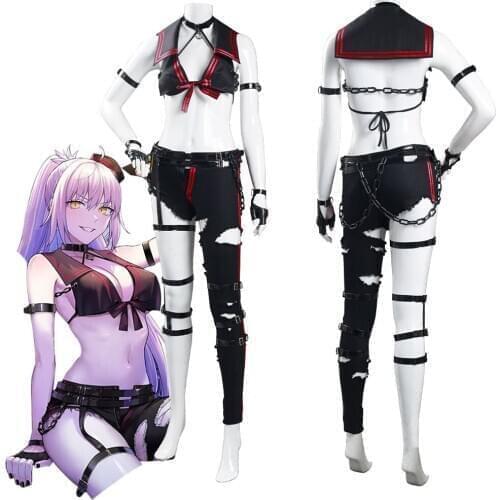 Fate/Grand Order FGO Cosplay Joan of Arc Jeanne d‘Arc Sexy Sailor Uniform Outfits Halloween Carnival Suit
