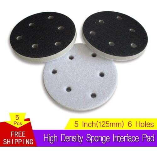 High Density Interface Pad 5" 6 Holes 125mm Damping & Protection Sanding Pad Power Tool Accessories - Hook and Loop