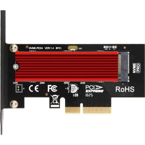 JEYI SK4 Pro M.2 for NVMe SSD for NGFF TO PCIE X4 Adapter M Key Interface Card Support PCI Express 3.0 2230-2280 Size m.2