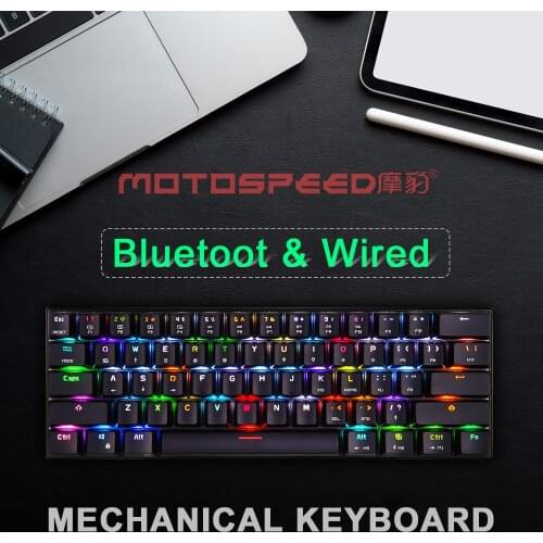 Motospeed CK62 Mechanical Keyboard Gaming Keyboards Mini USB Bluetoot Wireless Computer RGB Backlit For Tablet Desktop Russian