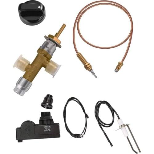 Low Pressure LPG Propane Gas Fireplace Fire Pit Safety Control Valve Kit, Push Button Ignition Kit for Gas Grill, Heater