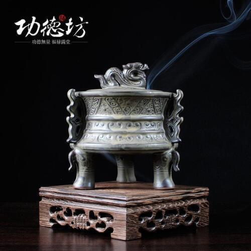 Beautiful creative incense coil furnace home aromatherapy incense ceramic kiln glaze furnace Shen Tan Tower incense burner