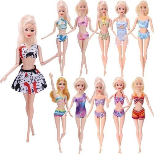 Doll Barbies Clothes Swimsuit Handmade Doll Dress For Barbie Doll Casual Daily Wear Twins Outfit Skirt Kids Toy