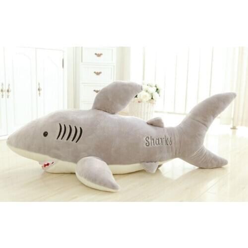 Small cute plush shark toy soft gray shark doll gift about 65cm 2585