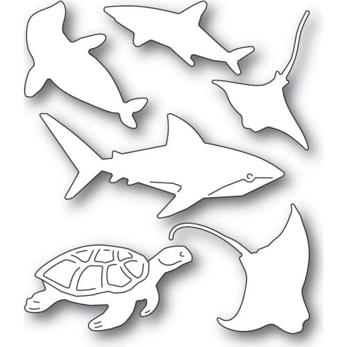 2021 AliliArts Metal Cutting Dies Mini Shark & turtle diy Scrapbooking Photo Album Decorative Embossing PaperCard Crafts Die