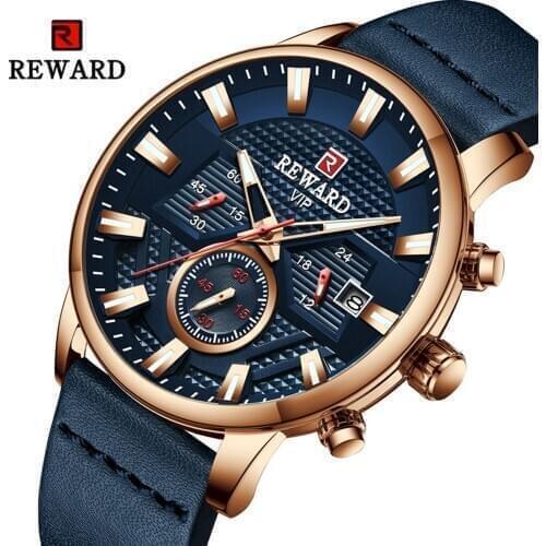 REWARD New Brand Men Watch Creative Quartz Watches Stainless Steel Waterproof Business Male Clock Chronograph Relogio Masculino