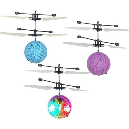 RC Induction Aircraft Flying Ball Luminous Kids Flight Balls Electronic Infrared Remote Control Toys LED Light Mini Helicopter