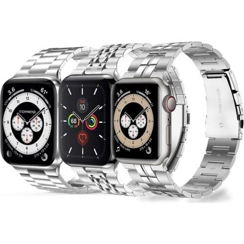 For apple watch se band 44mm 40mm iwatch series 6 5 4 3 42mm 38mm strap Upgrade adapter Ultra-thin Stainless Steel link bracelet