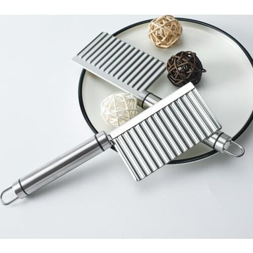 Potato French Fry Cutter Stainless Steel Kitchen Accessories Wave Knife Chopper Serrated Blade Carrot Slicer