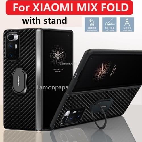 Luxury Fiber Case for Xiaomi Mix Fold Cover with Stand Phone Holder All-inclusive Shockproof Shell for Xiaomi Mix Fold Case