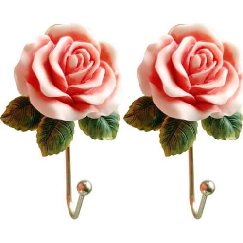 Heart Shaped Rose Resin Hook Color Painting Hook Home Decoration Is Used For Hanging Hats, Towels, Coats, Etc