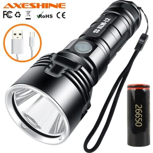 AXESHINE Super Powerful LED Flashlight L2 Tactical Torch USB Rechargeable Linterna Waterproof Lamp Ultra Bright Lantern Camping
