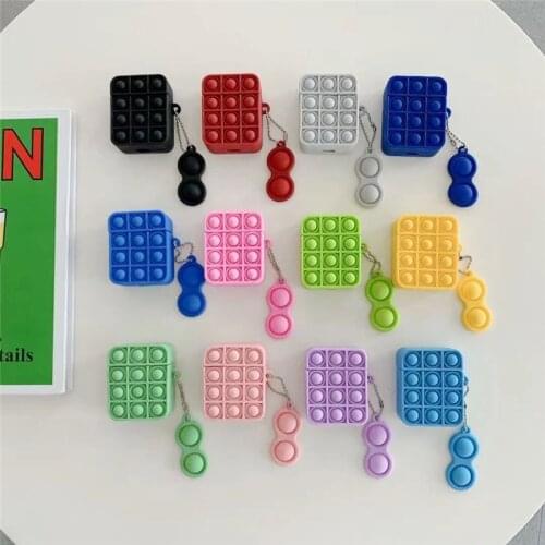 Creative Push Bubble Release Pressure Kids Toy AirPods Pro Protective Shell1 2 3 Bluetooth Wireless Earphone Case Silicone