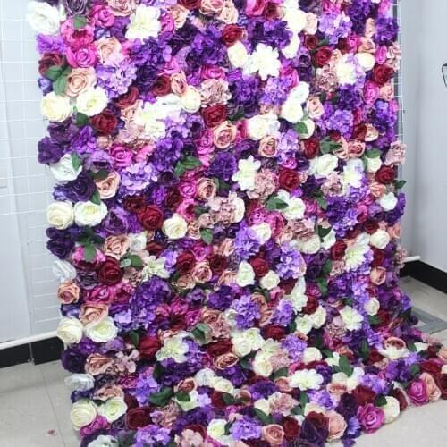 SPR roll up wedding flower wall stage backdrop decorative wholesale artificial flower table runner arch floral