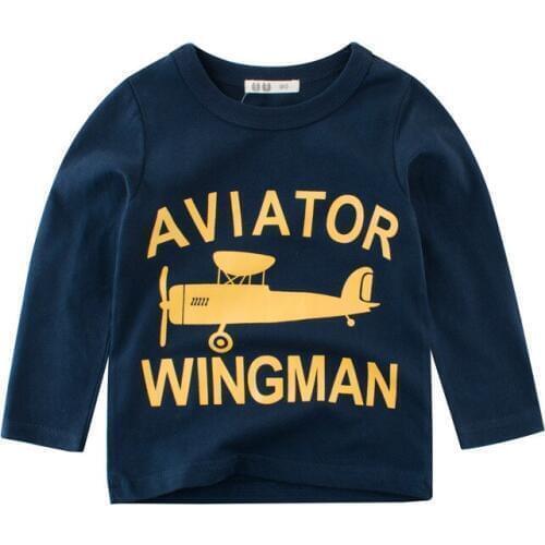 2020 spring Children brand T shirt fashion Long sleeve Cotton sports car dinosaur aircraft Tops & Tees baby boys girl clothes