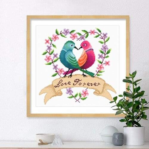 Вышивка крестом наборы Love bird bedroom dining room modern home wall decoration cross stitch printed canvas