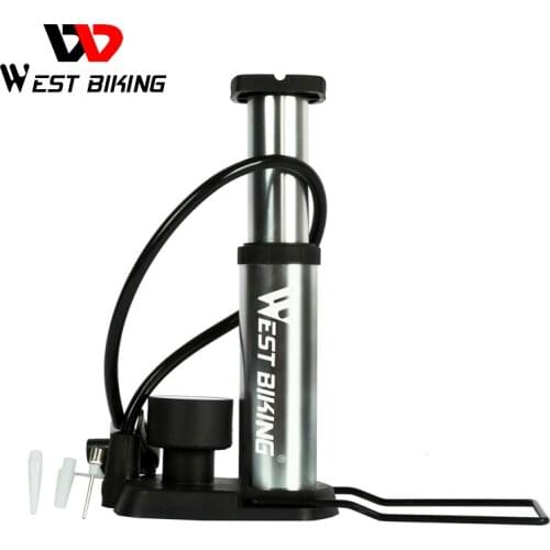 WEST BIKING Ultra-light MTB Bike Pump Portable Cycling Inflator Foot Bomba de ar bicicleta 100/120Psi High Pressure Bicycle Pump