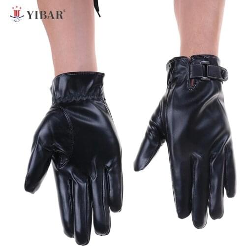 Winter Leather Gloves Full Finger Motorcycle Driving Warm Touch Screen
