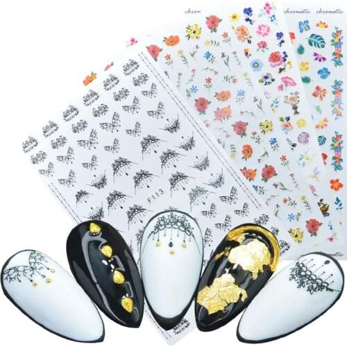 1 Sheet Black Necklace Jewelry Design 3D Ultra-thin Adhesive Sticker Nail Art Decals DIY Fashion Wraps Tips Manicure Tools