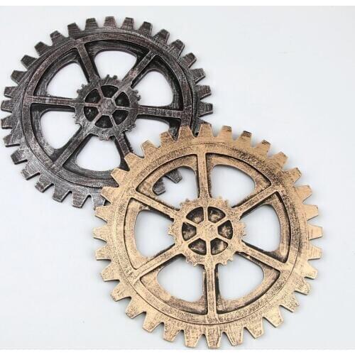 1PC Retro Industrial Wood Gear Steampunk Home Wall Decor Art Craft Plaque Ornament 2 Sizes Home Decoration Accessories JL 289