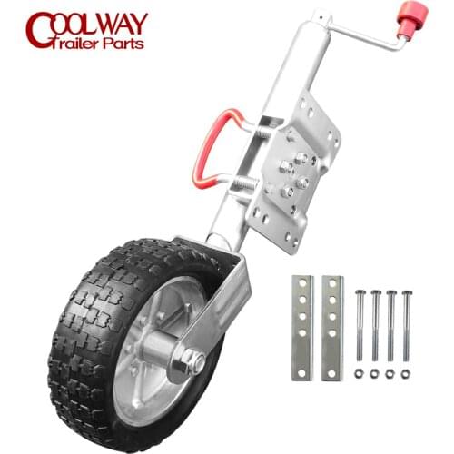 10 Inch Jockey Wheel Swing Up Solid Rubber Wheel Capacity 1000KG Caravan RV Boat Trailer Jack Parts Accessories