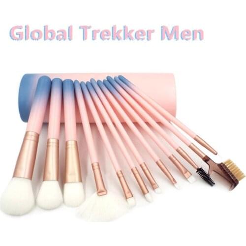 12 PCS Makeup Brush Set Professional Fashion With A Cup Holder Case 8 Colors Available