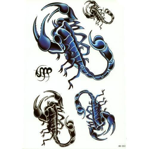 2pcs 3d Cute Scorpion Temporary Tattoos men Sex Products Man Woman tatouage temporaire tatuajes temporales tatoos fake tattoo