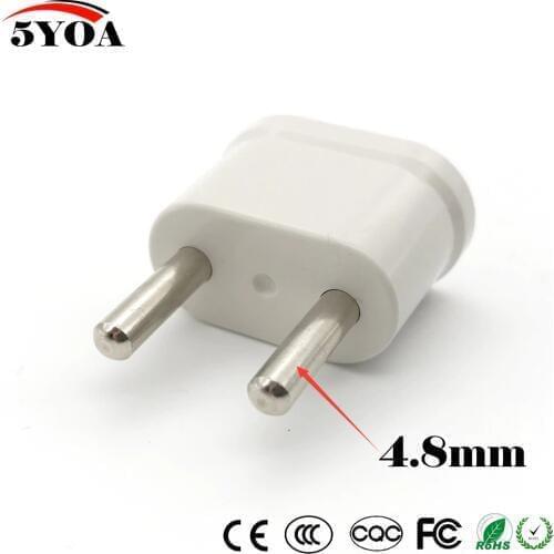 2pcs US USA to EU EURO Europe Travel Power Plug Adapter Charger Converter for USA converter White