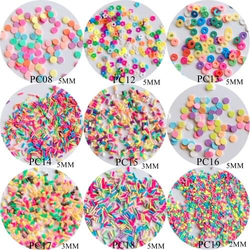 20g/bag Mix Color Polymer Clay Slices 1.5MM-Thick Deco Round FLower Pieces PC08-19