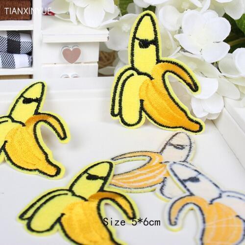 20pcs/lot embroidered Iron On cartoon banana Patches For Clothes fashion Cute Appliques DIY clothing accessory