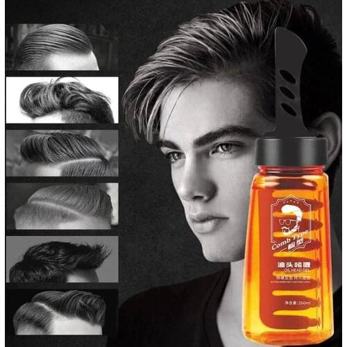 260ml Shaped Hair Oil Head Hair Cream Hair Wax Gel With Comb Hair Styling Cream Fluffy Hair Pomade Wax Mud Men Salon Styling Gel