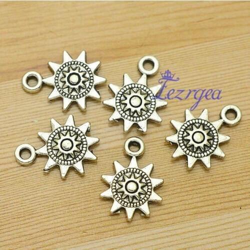 30pcs/lot--17x12mm, Antique silver plated small sun charms,DIY supplies,Jewelry accessories