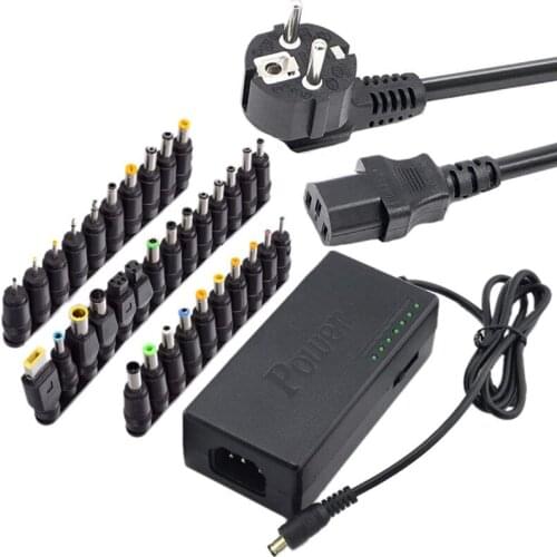 34Pcs Universal Power Adapter 96W 12V To 24V Adjustable Portable Charger Notebook Power Supply Adapter EU Plug