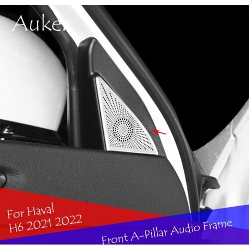 A-pillar audio frame door speaker cover stereo treble Audio sound trim frame stickers indoor style For Haval H6 2021 2022