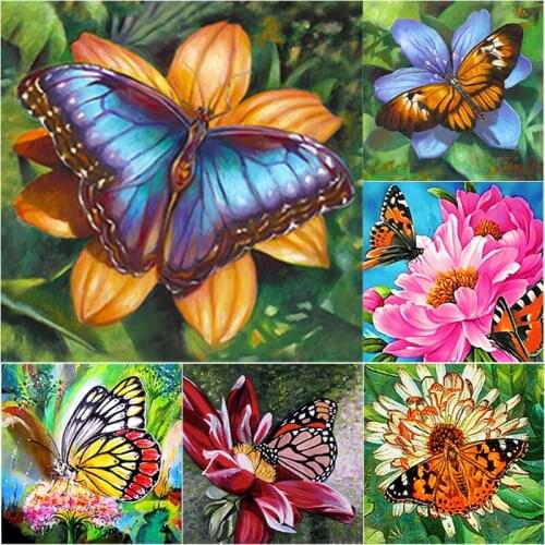 5D DIY Animal Diamond Painting Butterflies Diamond Embroidery Cross Stitch Full Square Round Drill Crafts Manual Home Decor Gift
