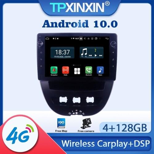 Android 10 Car Radio For Peugeot 107 Toyota Aygo Citroen C1 2005-2014 Multimedia Video Audio Recorder DVD Player Navigation GPS