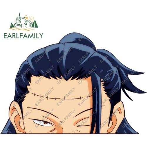 EARLFAMILY 13cm x 9cm Jujutsu Kaisen Peeker Car Sticker Cartoon Vehicle Anime Decor Funny Waterproof Decal Car Accessories