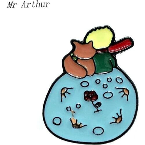 Prince And His Fox Enamel Pin Company Forever Brooch Backpack Clothes Lapel Fashion Jewelry Gift for Friends